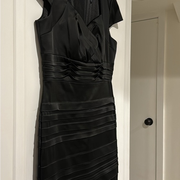 Jax Black Satin Cocktail dress Size 14 - Picture 2 of 5